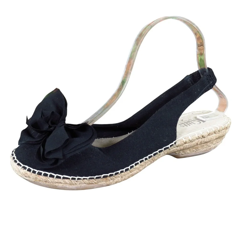 Cliffs by White Mountain Cheerful Womens Espadrille Size 8 Summer Black Fabric